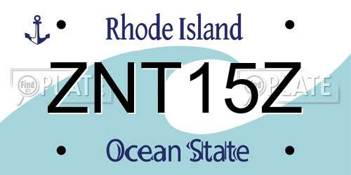 ZNT15Z Rhode Island License Plate