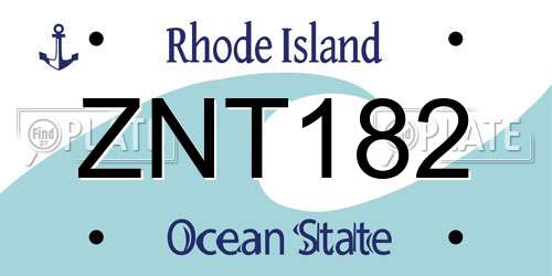 ZNT182 Rhode Island License Plate