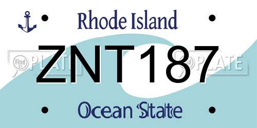ZNT187 Rhode Island License Plate