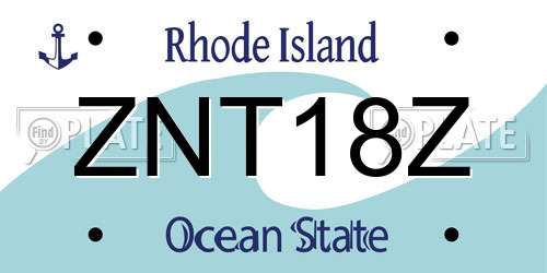 ZNT18Z Rhode Island License Plate