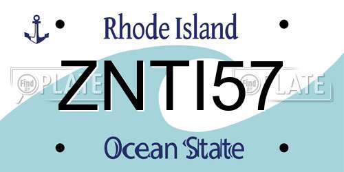 ZNTI57 Rhode Island License Plate