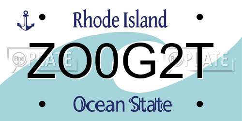 ZO0G2T Rhode Island License Plate