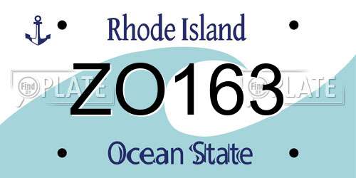 ZO163 Rhode Island License Plate
