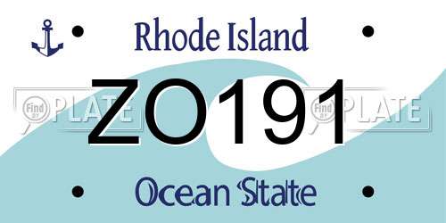 ZO191 Rhode Island License Plate
