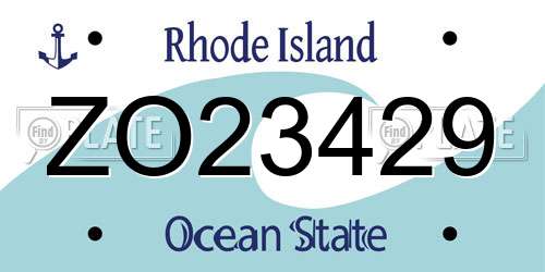 ZO23429 Rhode Island License Plate