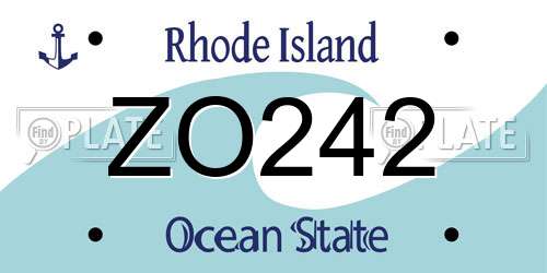 ZO242 Rhode Island License Plate