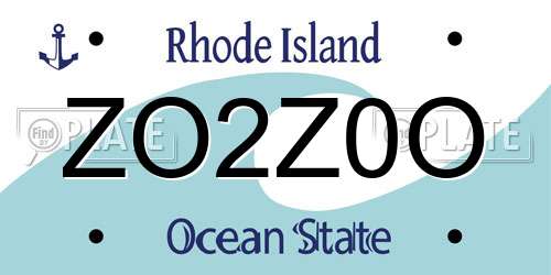 ZO2Z0O Rhode Island License Plate