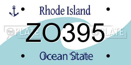 ZO395 Rhode Island License Plate