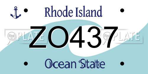 ZO437 Rhode Island License Plate