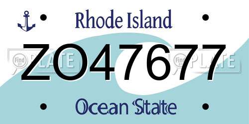 ZO47677 Rhode Island License Plate