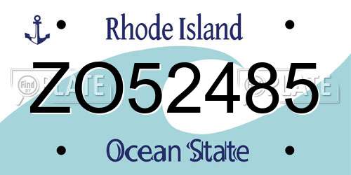 ZO52485 Rhode Island License Plate