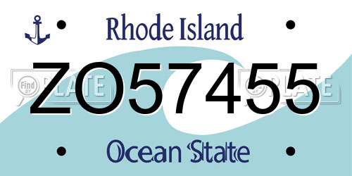 ZO57455 Rhode Island License Plate