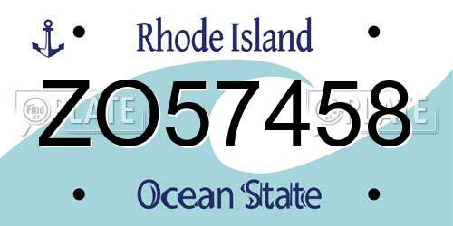 ZO57458 Rhode Island License Plate