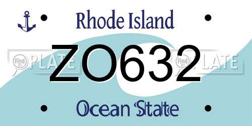 ZO632 Rhode Island License Plate