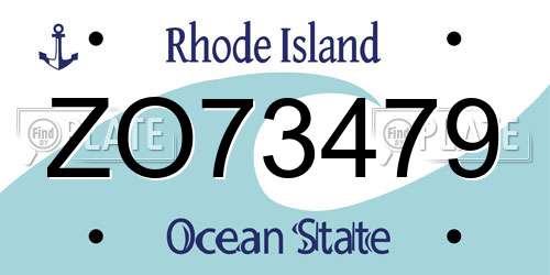 ZO73479 Rhode Island License Plate