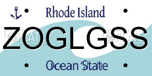 ZOGLGSS Rhode Island License Plate