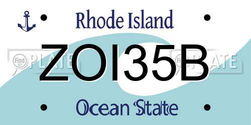 ZOI35B Rhode Island License Plate