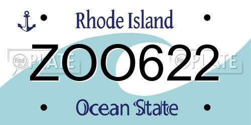 ZOO622 Rhode Island License Plate