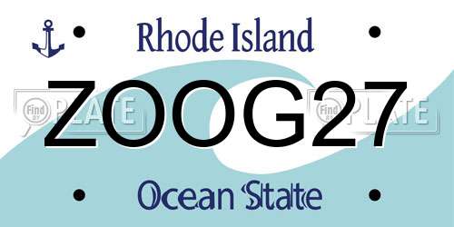 ZOOG27 Rhode Island License Plate