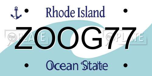 ZOOG77 Rhode Island License Plate