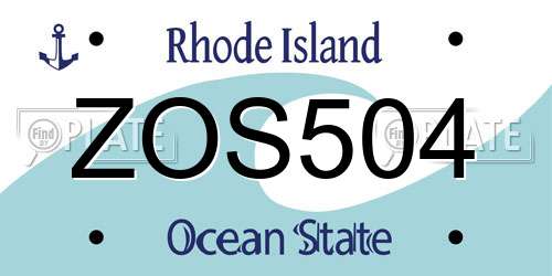 ZOS504 Rhode Island License Plate