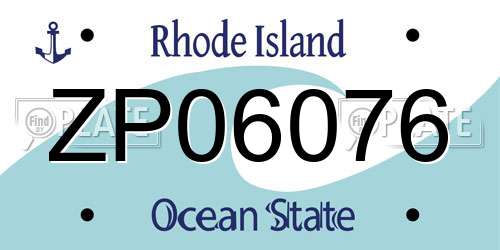 ZP06076 Rhode Island License Plate