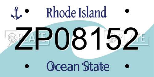 ZP08152 Rhode Island License Plate