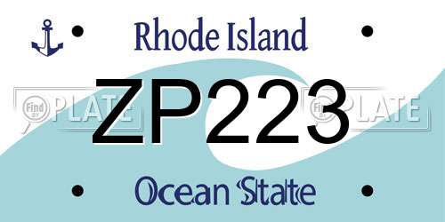 ZP223 Rhode Island License Plate