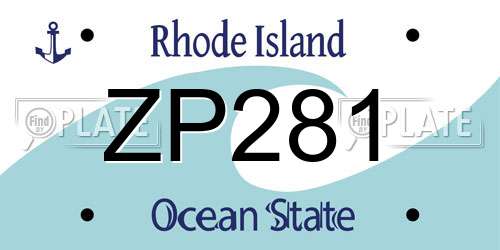 ZP281 Rhode Island License Plate