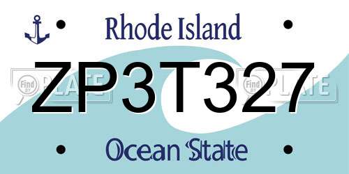 ZP3T327 Rhode Island License Plate