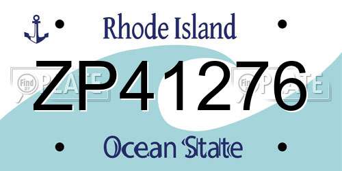 ZP41276 Rhode Island License Plate