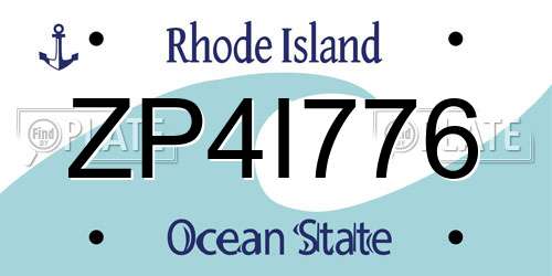 ZP4I776 Rhode Island License Plate