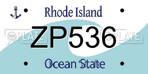 ZP536 Rhode Island License Plate
