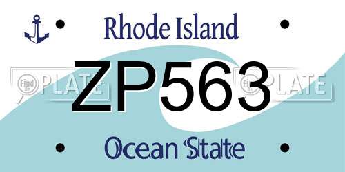 ZP563 Rhode Island License Plate