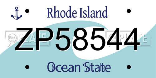 ZP58544 Rhode Island License Plate