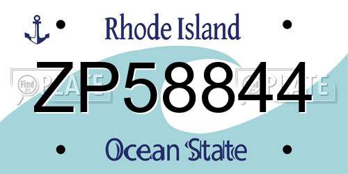 ZP58844 Rhode Island License Plate