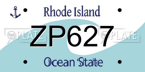 ZP627 Rhode Island License Plate