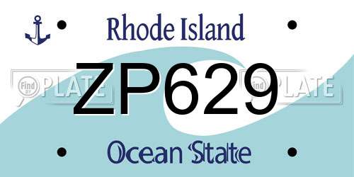 ZP629 Rhode Island License Plate