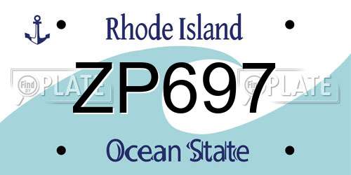 ZP697 Rhode Island License Plate