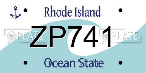 ZP741 Rhode Island License Plate