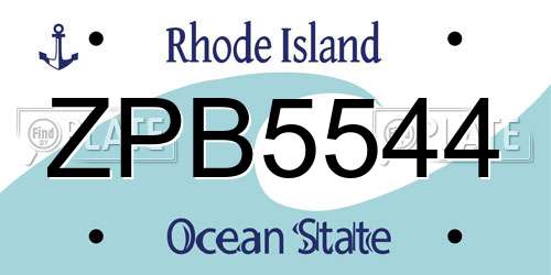 ZPB5544 Rhode Island License Plate