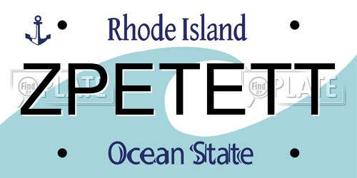 ZPETETT Rhode Island License Plate