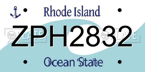 ZPH2832 Rhode Island License Plate