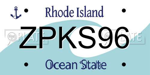 ZPKS96 Rhode Island License Plate