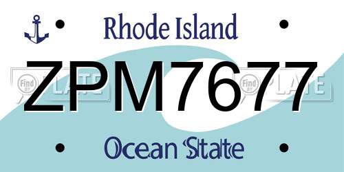 ZPM7677 Rhode Island License Plate