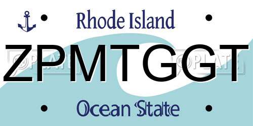 ZPMTGGT Rhode Island License Plate