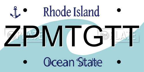 ZPMTGTT Rhode Island License Plate