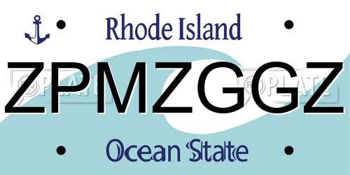 ZPMZGGZ Rhode Island License Plate