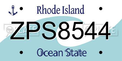 ZPS8544 Rhode Island License Plate