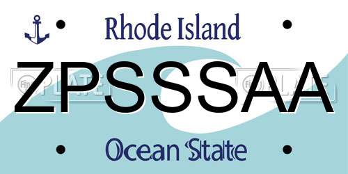 ZPSSSAA Rhode Island License Plate